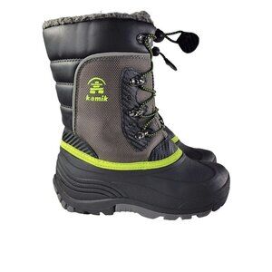 Kamik Luke 3 Insulated Winter Boots Kids Size 3 Charcoal